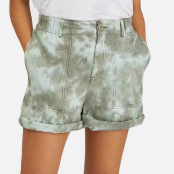 Sanctuary Helious Tie-Dye Carpenter Utility Shorts Green S NWT - Picture 1 of 2